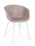 Bizzotto - SEDIA WARHOL BIANCO PU BEIGE VINTAGE