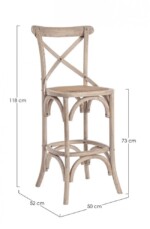 Bizzotto - SGABELLO BAR CROSS GRIGIO NATURALE - immagine 2