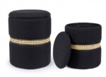 Bizzotto - SET2 POUF CONTENITORE KARINA NERO - immagine 4