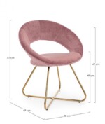 Yes - POLTRONA VANITY ORO VELLUTO ROSA - immagine 2