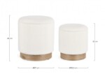 Bizzotto - SET2 POUF CONTENITORE.ZOYA BIANCO - immagine 2