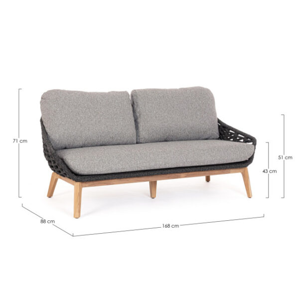 Homemotion - DIVANO 2-3P C-C TAMIRES ANTRACITE - immagine 7