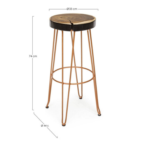 Bizzotto - SGABELLO BAR RAKEL RAME - immagine 7