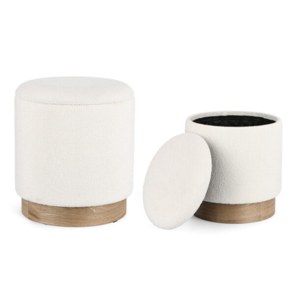 Bizzotto - SET2 POUF CONTENITORE.ZOYA BIANCO - immagine 9
