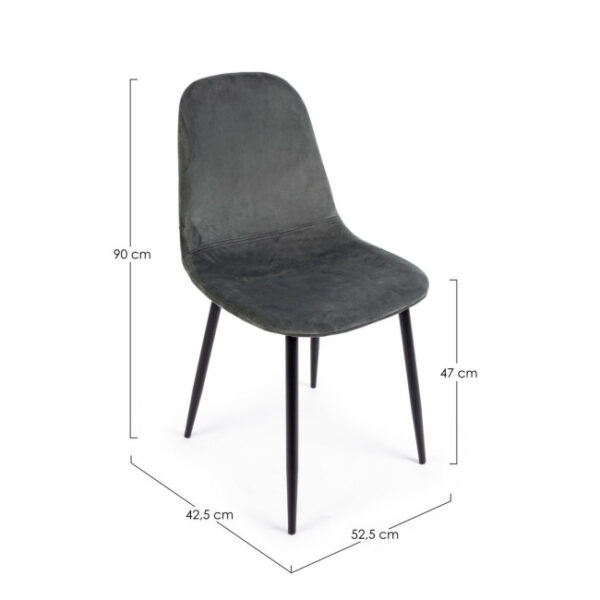 Yes - SEDIA IRELIA VELLUTO GRIGIO SCURO - immagine 12