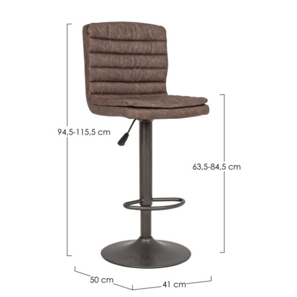 Yes - SGABELLO BAR CONNOR MARRONE VINTAGE - immagine 7