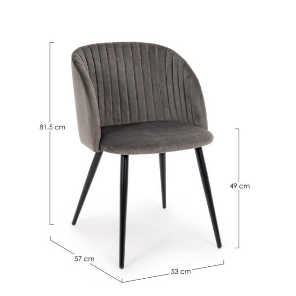 Yes - SEDIA QUEEN VELVET GRIGIO CADETTO - immagine 6