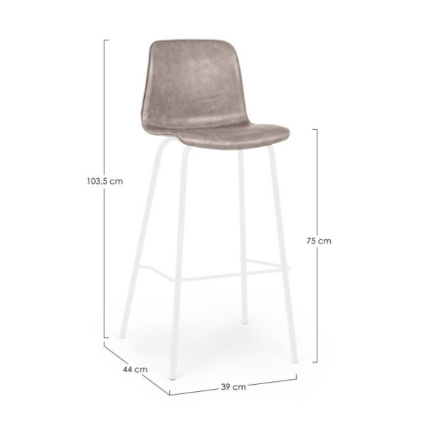 Bizzotto - SGABELLO BAR KYRA BIANCO PU BEIGE VINT. - immagine 5