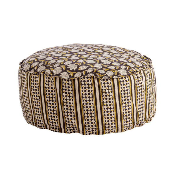 Bizzotto - POUF CALAIS NERO C-TULIPANO-ROMBO D65X25 - immagine 3
