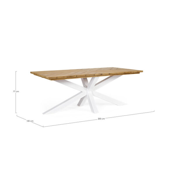 Homemotion - TAVOLO PALMDALE RETT 200X100 BIANCO RT01 - immagine 6