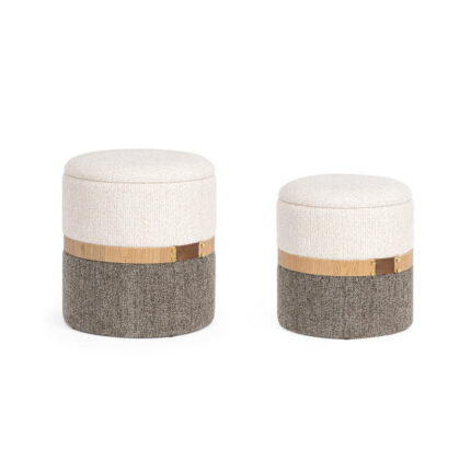 Bizzotto - SET2 POUF CONTENITORE TANYA BIA-GRIGIO