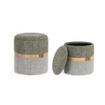 Bizzotto - SET2 POUF CONTENITORE TANYA FOG - immagine 3