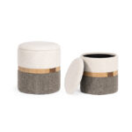 Bizzotto - SET2 POUF CONTENITORE TANYA BIA-GRIGIO - immagine 3