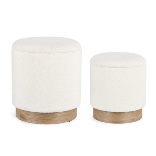 Bizzotto - SET2 POUF CONTENITORE.ZOYA BIANCO - immagine 6