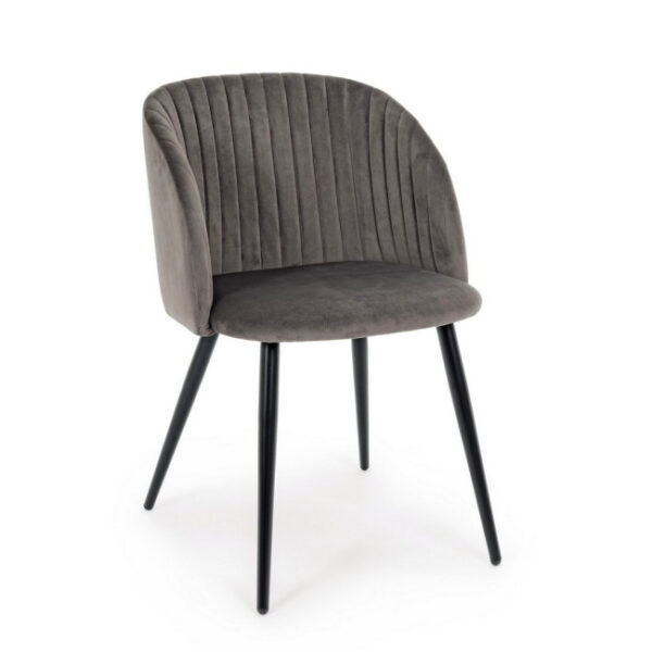Yes - SEDIA QUEEN VELVET GRIGIO CADETTO - immagine 5